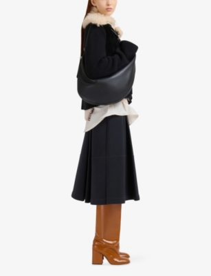 Marni Womens 00r81 Dot Small Leather Hobo Bag