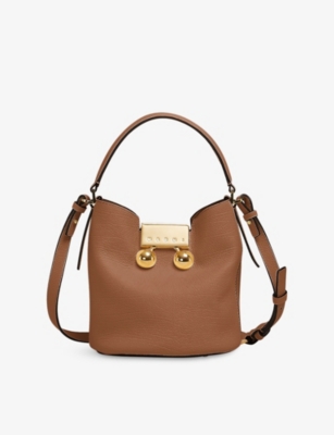 MARNI: Trunkeroo Bucket Leather Shoulder Bag