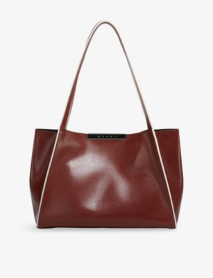 MARNI: Cresta E/W Small Leather Shoulder Bag