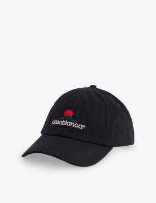 Casablanca Mens Black Montagne Brand-patch Cotton Baseball Cap