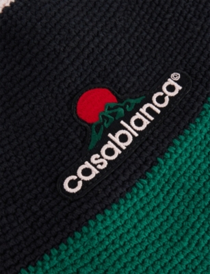 CASABLANCA: Striped Crochet Cotton Hat