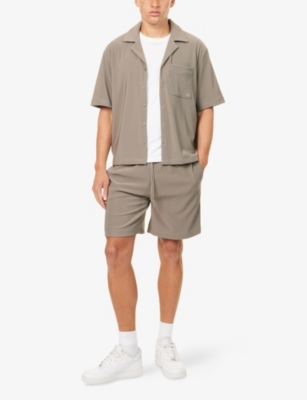 THE COUTURE CLUB: Ribbed Drawstring Stretch-Woven Shorts