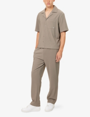 Shop The Couture Club Womens Mink Ribbed Stretch-woven Trousers