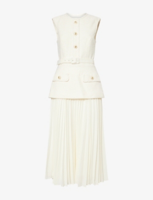 REBECCA VALLANCE: Jonie Sleeveless Woven Midi Dress