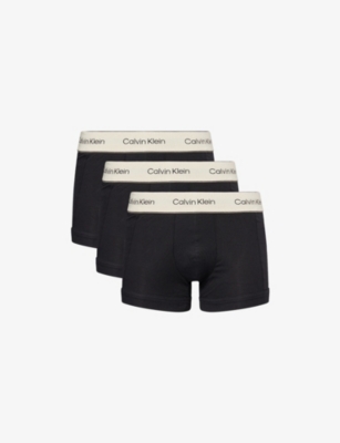 Mens Calvin Klein Heritage Branded Pack Of Three Stretch-Cotton Trunks