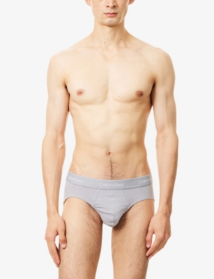 Calvin Klein Mens Blk,adr Rush,sleet W/dtm Icon Branded Pack Of Three Stretch-cotton Briefs In Multi