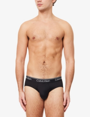 CALVIN KLEIN: Pack of Three Microfibre Stretch Hip Briefs