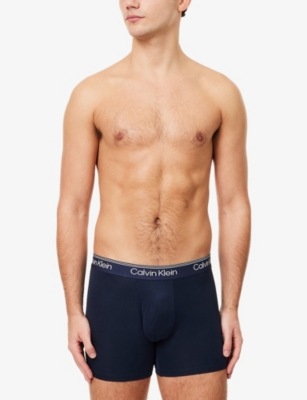 Calvin Klein Mens Sleet,tea,shoreline Microfiber Branded Pack Of Three Stretch-woven Boxer Briefs In Multi