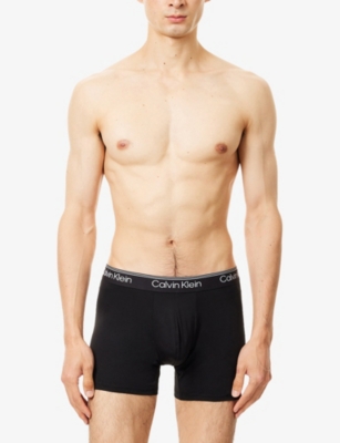 CALVIN KLEIN: Microfiber Branded Pack Of Five Stretch-Woven Boxer Briefs