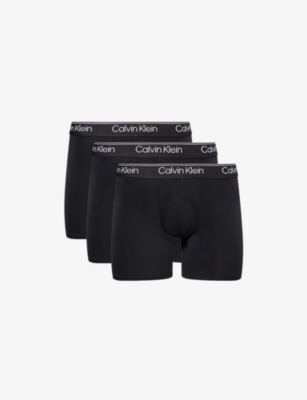CALVIN KLEIN: Microfiber Branded Pack Of Five Stretch-Woven Boxer Briefs
