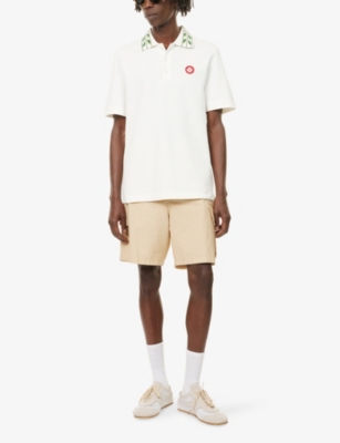 Casablanca White Organic Cotton Polo Shirts In White