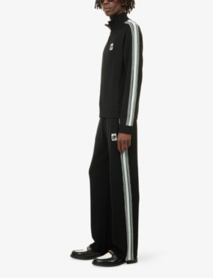 Casablanca Men Black High Neck Sweatshirt With Logo Patch On The Front In Wool Man In Black