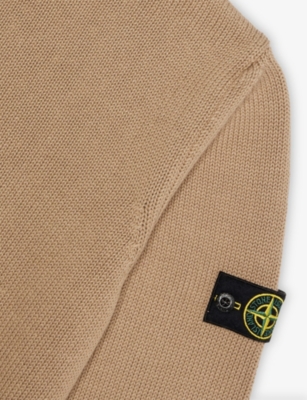 Stone Island Crewneck Knitted Stretch-cotton Jump In Multi