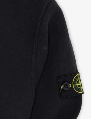 STONE ISLAND: Brand-Patch Relaxed-Fit Cotton-Jersey Hoodie 14 Years