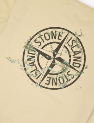 Stone Island Vory Logo-print Cotton-jersey Sweatshirt In Neutral