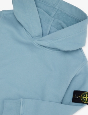 STONE ISLAND: Logo-Badge Cotton-Jersey Hoody 2-12 Years