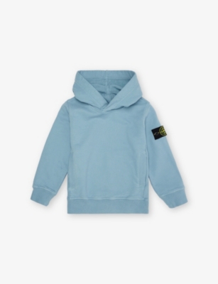 STONE ISLAND: Logo-Badge Cotton-Jersey Hoody 2-12 Years