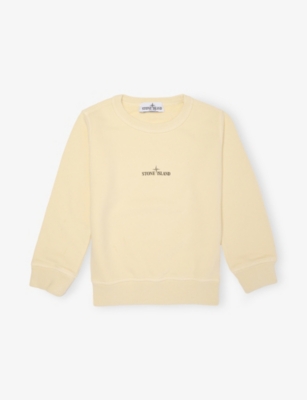 STONE ISLAND: Logo-Print Crewneck Cotton-Jersey Sweatshirt 2-12 Years