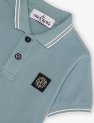 STONE ISLAND: Compass-Badge Short-Sleeve Cotton-Jersey Polo Shirt 2-12 Years