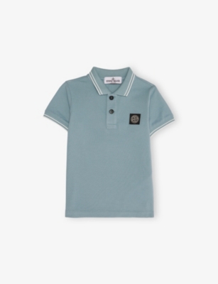 STONE ISLAND: Compass-Badge Short-Sleeve Cotton-Jersey Polo Shirt 2-12 Years