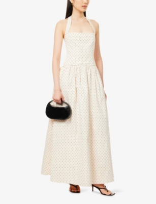 AMY LYNN WOMENS AMY LYNN JUDIE POLKA-DOT COTTON MAXI DRESS 