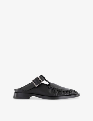 Shop Miista Womens Gianna Leather Mules Black Eur 38/5 Uk