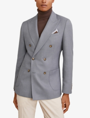 REISS: Venus Double-Breasted Wool-Blend Blazer