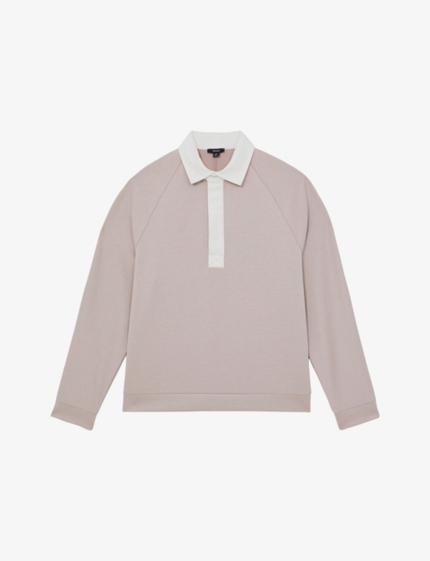 Thurloe Contrast-Neck Long-Sleeve Stretch-Jersey Rugby Shirt