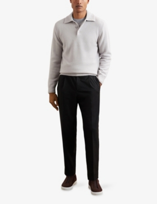 REISS: Deansgate Polo-Collar Wool And Cashmere-Blend Jumper