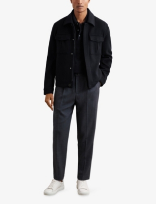 REISS: Deansgate Polo-Collar Wool And Cashmere-Blend Jumper