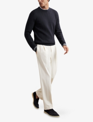 REISS: Luca Crewneck Cable-Knit Jumper