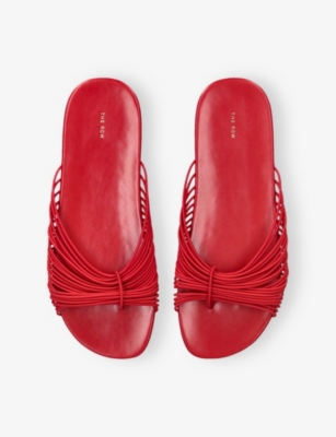 The Row Womens Red Sara Leather Slides Eur 36 / 3 Uk In Red