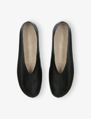 The Row Black Eva Two Ballerina Flats In Black