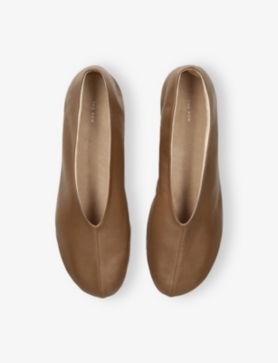 The Row Nappa Leather Slip-on Shoes In Brown