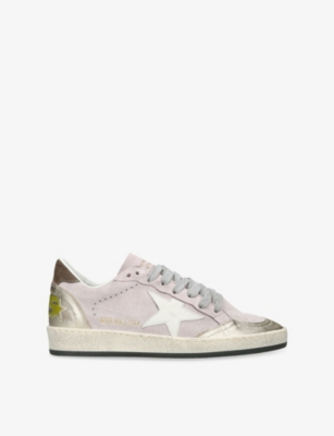 Golden Goose Ballstar Suede Upper Toe Tongue Heel And Spur Leather Star Sneakers Multicolor In Pink