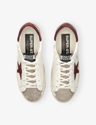 Golden Goose Womens White/red Superstar 10360 Leather Low-top Trainers Eur 41 / 8 Uk In Multi