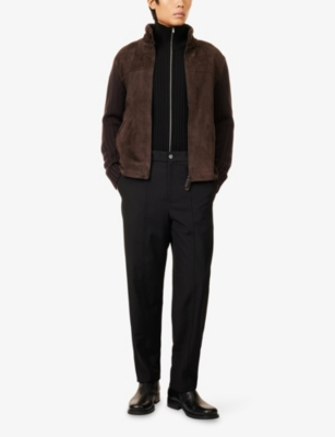 EMPORIO ARMANI: Flat Front Formal Straight-Leg Wool Trousers