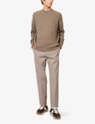 EMPORIO ARMANI: Slim-Fit Straight-Leg Twill Trousers