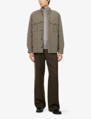 EMPORIO ARMANI: Quilted Patch-Pocket Woven Shacket