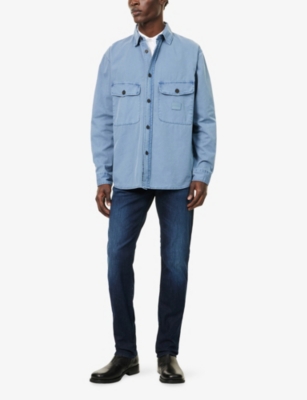 EMPORIO ARMANI: Logo-Embroidered Flap-Pockets Cotton Shirt