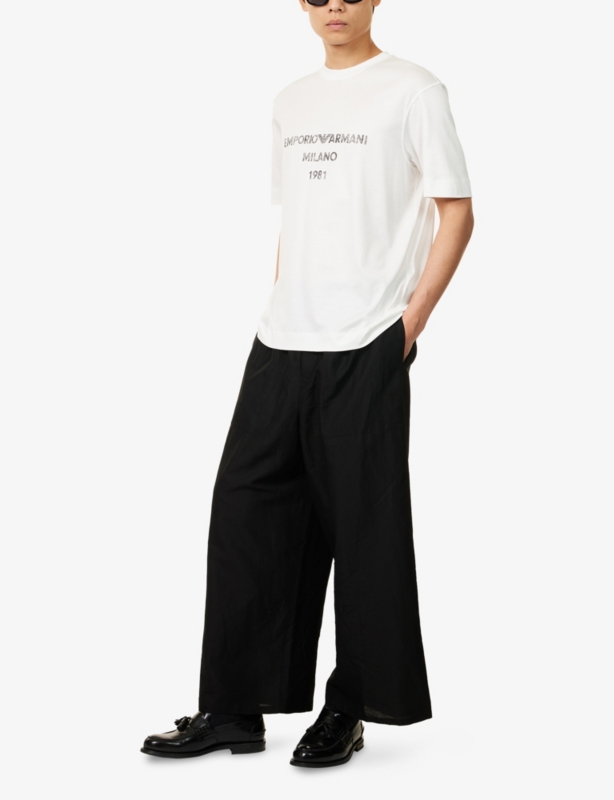 Logo-Print Crewneck Cotton-Blend T-shirt