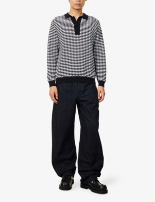 EMPORIO ARMANI: Textured-Pattern Knitted Wool Jumper