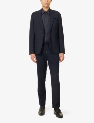EMPORIO ARMANI: Monogram-Print Long-Sleeves Cotton Shirt