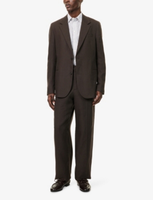 EMPORIO ARMANI: Notch-Lapel Single-Breasted Linen Blazer