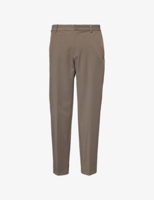 EMPORIO ARMANI: Logo-Plaque Flat Front Woven Trousers