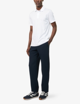 EMPORIO ARMANI: Straight-Leg Mid-Rise Textured-Woven Trousers