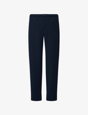 EMPORIO ARMANI: Straight-Leg Mid-Rise Textured-Woven Trousers