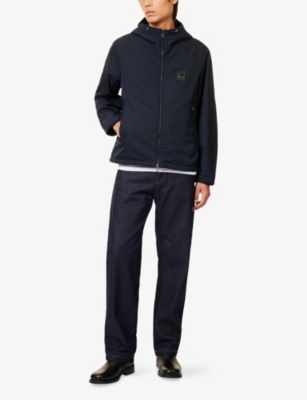 Emporio Armani Mens Logo-patch Jacket Iconico 0920 Blu Nav In Blue