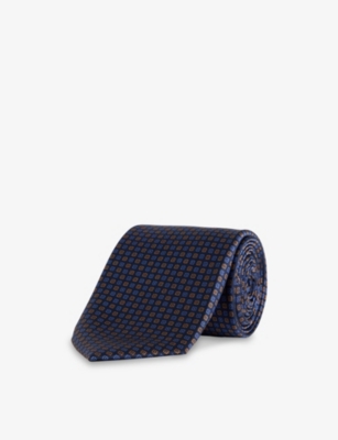 CORNELIANI: Geometric-Weave Silk Tie