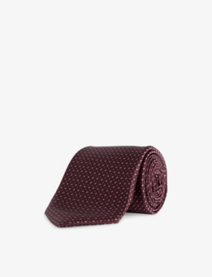 CORNELIANI: Geometric-Weave Silk Tie